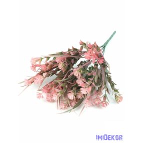 Virágos műzöld fűszálakkal 34 cm - Rózsaszín