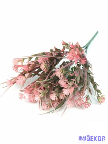 Virágos műzöld fűszálakkal 34 cm - Rózsaszín