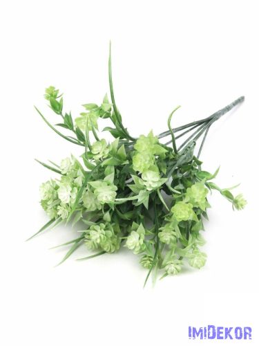 Virágos műzöld fűszálakkal 34 cm - Zöld