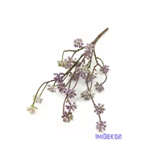 Hamvas bogyós műzöld ág 44 cm - Lila