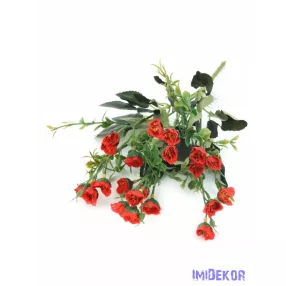 Apró fejű színes csokor 34 cm - Piros