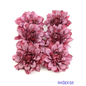 Dália selyemvirág fej 7-8cm - Bordó
