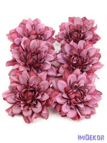 Dália selyemvirág fej 7-8cm - Bordó