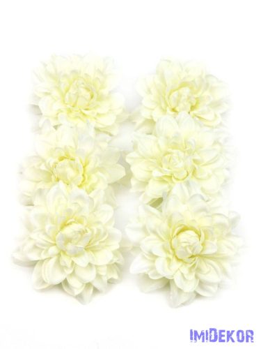 Dália selyemvirág fej 7-8cm - Törtfehér