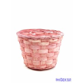 Színes bambusz kosár kaspó - Rózsaszín