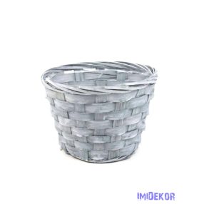 Színes bambusz kosár kaspó - Szürke