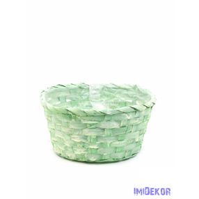 Színes bambusz kosár 20 cm - Zöld