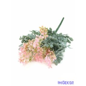 Művirágos hamvas zöld bokor 37 cm - Rózsaszín
