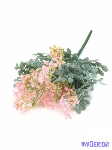 Művirágos hamvas zöld bokor 37 cm - Rózsaszín