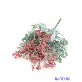 Művirágos hamvas zöld bokor 37 cm - Bordó