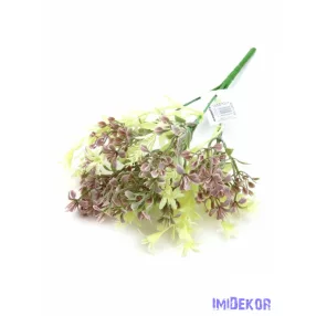 Vegyes művirágos műzöld csokor 32 cm - Púder