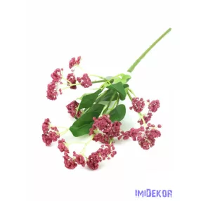 Színes bogyós műzöld ág 40 cm - Bordó