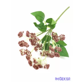 Színes bogyós műzöld ág 40 cm - Barna