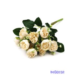 Vegyes színű peóniás kis csokor 31cm 133 - Törtfehér