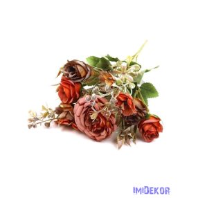 Vegyes színű rózsás kis csokor 31cm 132 - Narancs
