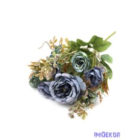 Vegyes színű rózsás kis csokor 31cm 132 - Kék