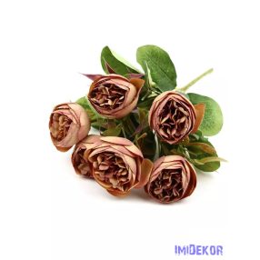 Antik boglárka 6 fejes csokor 31 cm - Rozsda