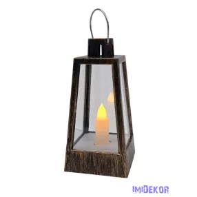 LED lámpás szögletes 12 cm - Antikolt Bronz