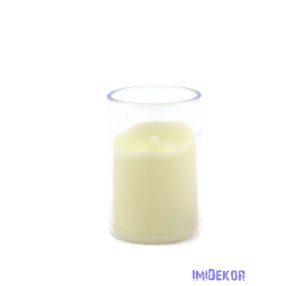 LED gyertya átlátszó pohárban 6cm