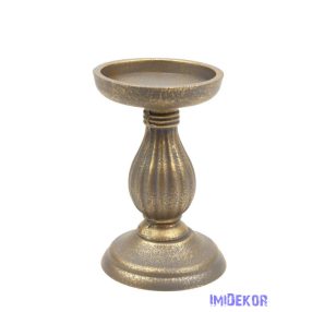 Talpas dekor gyertyatartó 17cm - Antik