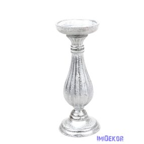 Talpas dekor gyertyatartó 28cm - Ezüst