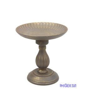 Dekor talpas tányéros oszlop - Antik szürke