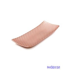 Dekor levélmintás tál 34x12,5cm - Rosegold
