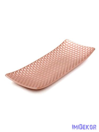 Dekor levélmintás tál 34x12,5cm - Rosegold