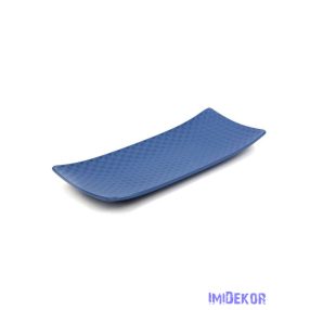 Dekor levélmintás tál 34x12,5cm - Kék