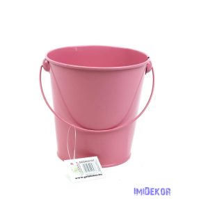 Bádog vödör 12 cm - Sötét Rózsaszín