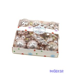 Karácsonyfa dísz szett 28 darabos csomag A - Rosegold