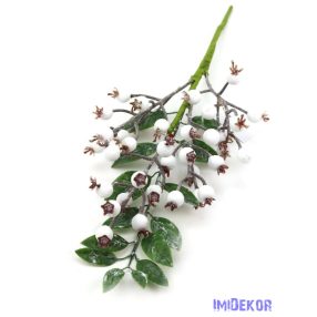 Fehér bogyós téli ág 45cm - C