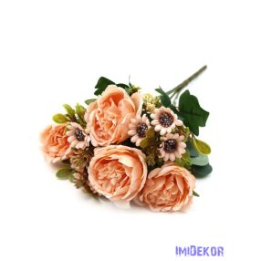 Vegyes színű peóniás kis csokor 31cm 134 - Rózsaszín