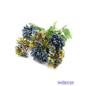 Dália csokor színes bogyós kiegészítővel 35 cm - Kék