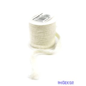 Bolyhos textil szalag 10mm x 4,11m - Törtfehér