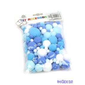 Textil golyó mix - Kék