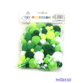 Textil golyó mix - Zöld