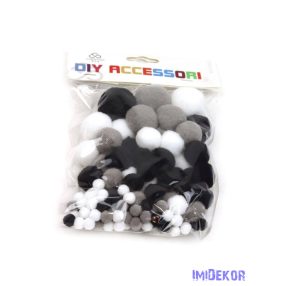 Textil golyó mix - Fekete