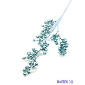 Metál bogyós ág 71cm - Kék