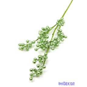 Metál bogyós ág 71cm - Zöld