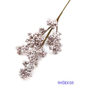 Metál apróbogyós ág 71cm - Rózsaszín