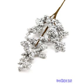 Metál apróbogyós ág 71cm - Ezüst