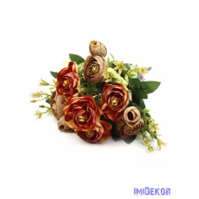 Boglárka csokor 7+3 fejes 30 cm - Barna