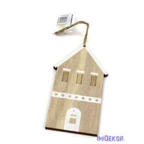 Akasztós fa ház 14x7cm - B