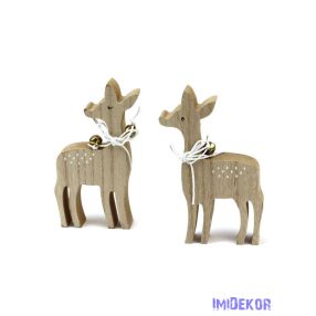 Fa őzike figura csengővel 11,5cm