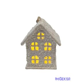 Hódarás LED fa házikó akasztós - B