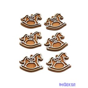 Fa mézeskalács figura 6db/csomag - Hintaló