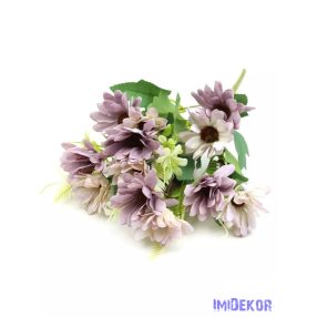 Vegyes színű margaréta csokor 35 cm - Lila