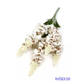 Antik leveles szarkaláb csokor 55 cm - Fehér