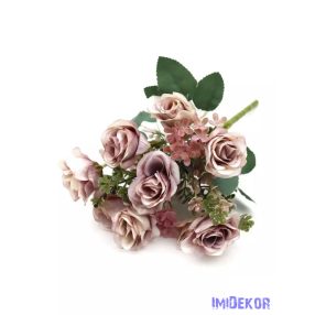Vegyes színű kis rózsa csokor 30 cm - Púder